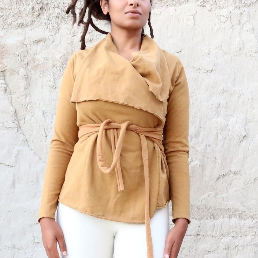 Gaia Conceptions Organic Cotton Cocoon Belted Jacket / S